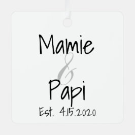 Mamie and Papi First Grandchild Metal Ornament Aus Metall