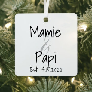 Mamie and Papi First Grandchild Metal Ornament Aus Metall