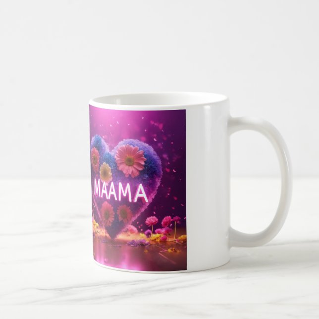 Mamma farbige Blume Kaffeetasse (Rechts)