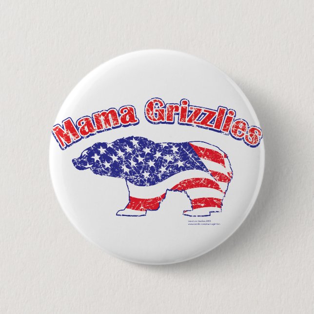 Mamma-Grizzly gestört Button (Vorderseite)