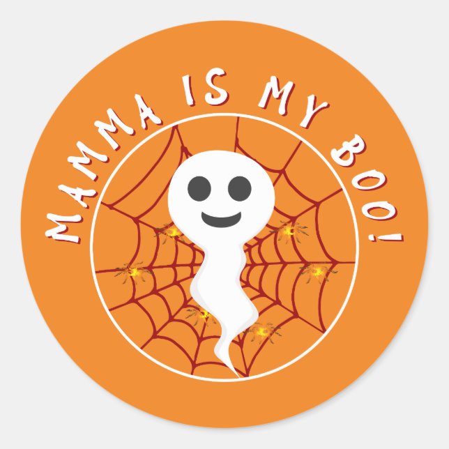 Mamma ist mein Boo-Aufkleber Runder Aufkleber (Vorderseite)