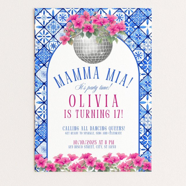 Mamma Mia Birthday Invitation Editable Disco Danci Einladung (Von Creator hochgeladen)