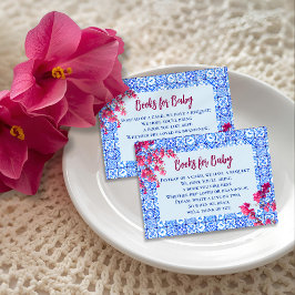 Mamma Mia Blue Tile Pink Flowers Books for Baby Begleitkarte