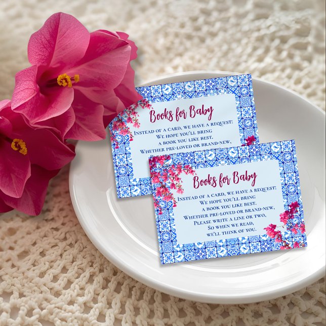 Mamma Mia Blue Tile Pink Flowers Books for Baby Begleitkarte (Von Creator hochgeladen)
