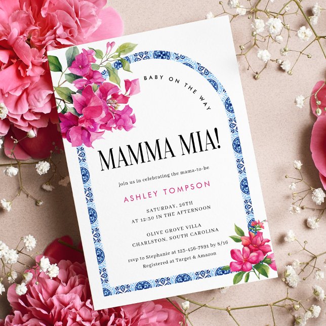 Mamma Mia Floral Mediterrane Babydusche Einladung (Von Creator hochgeladen)