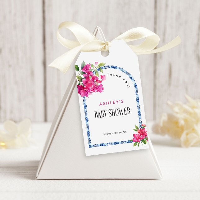 Mamma Mia Floral Mediterrane Babydusche Geschenkanhänger (Von Creator hochgeladen)