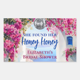 Mamma Mia Griechisch Disco Ball Blue Tiles Vielen Rechteckiger Aufkleber