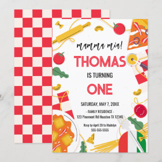 mamma mia! Italian Birthday Party Invitation Einladung