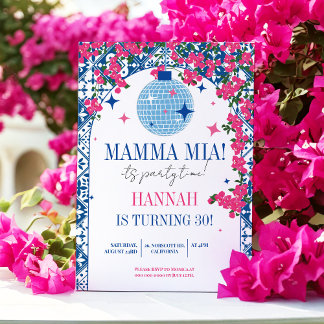 Mamma Mia Santorini Tanzkönigin Geburtstag Einladung