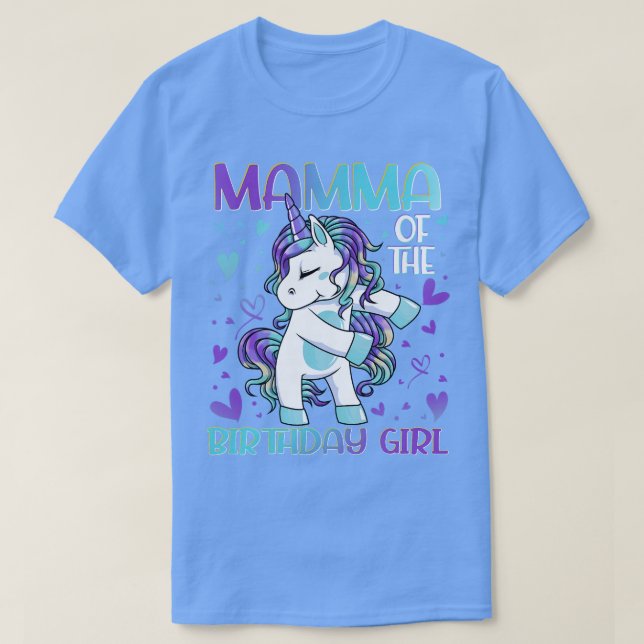 Mamma of the Birthday Girl Flossing Unicorn Mama M T-Shirt (Design vorne)