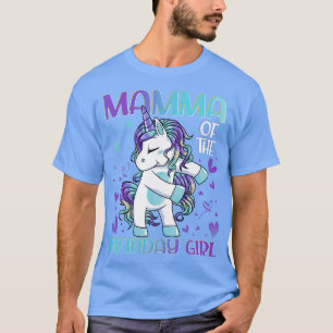 Mamma of the Birthday Girl Flossing Unicorn Mama M T-Shirt