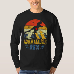 Mamma Saurus Rex Dinosaur Mamma 3 Kinder Familienü T-Shirt
