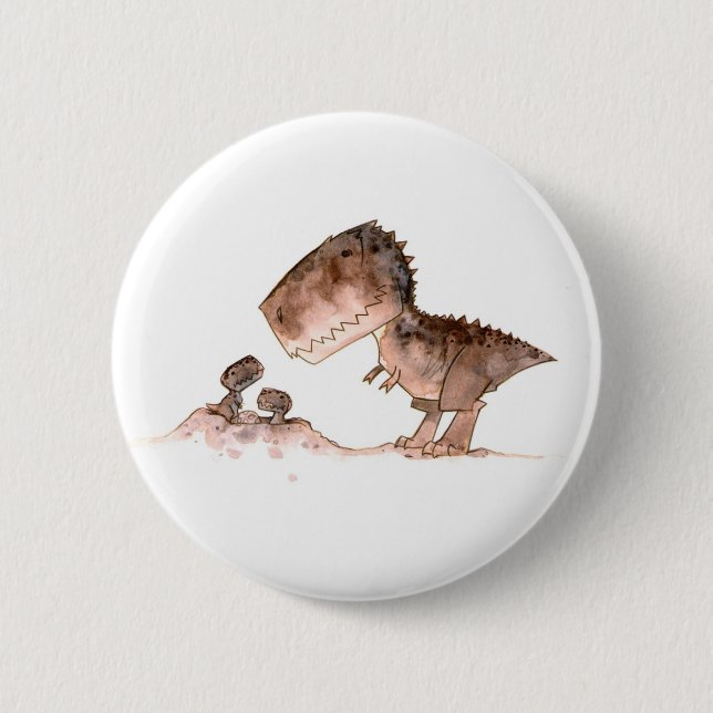 Mamma T-Rex Knopf Button (Vorderseite)