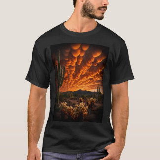 Mammatus-Wolken Wüsten-Sonnenuntergang T-Shirt