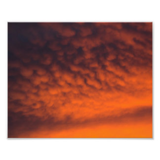 Mammatuswolken bei Sonnenuntergang Fotodruck
