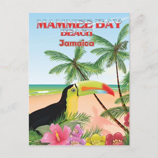 Mammee Bay Beach Jamaica Reiseplakat Postkarte (Vorderseite)