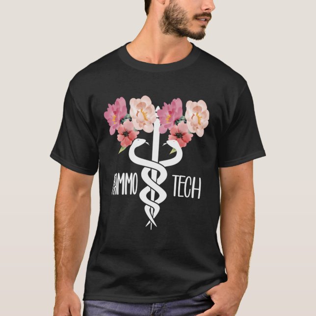 Mammo Tech Caduceus Mammographie Technologe T-Shirt (Vorderseite)