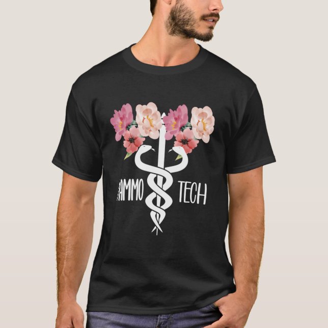 Mammo Tech Caduceus Mammographie Technologe T-Shirt (Vorderseite)