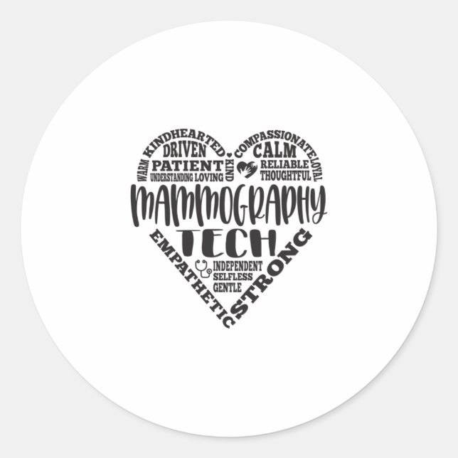 Mammographie-Technologie, Mammo-Technologe Runder Aufkleber (Vorderseite)