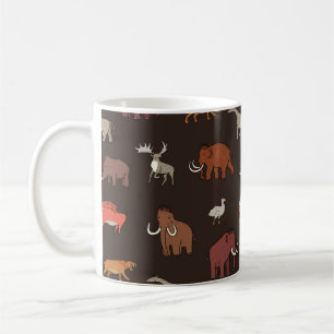 Mammoth Ära: prähistorisches, thematisches Muster. Kaffeetasse