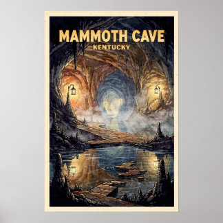 Mammoth Cave Kentucky Vintage Reise Poster