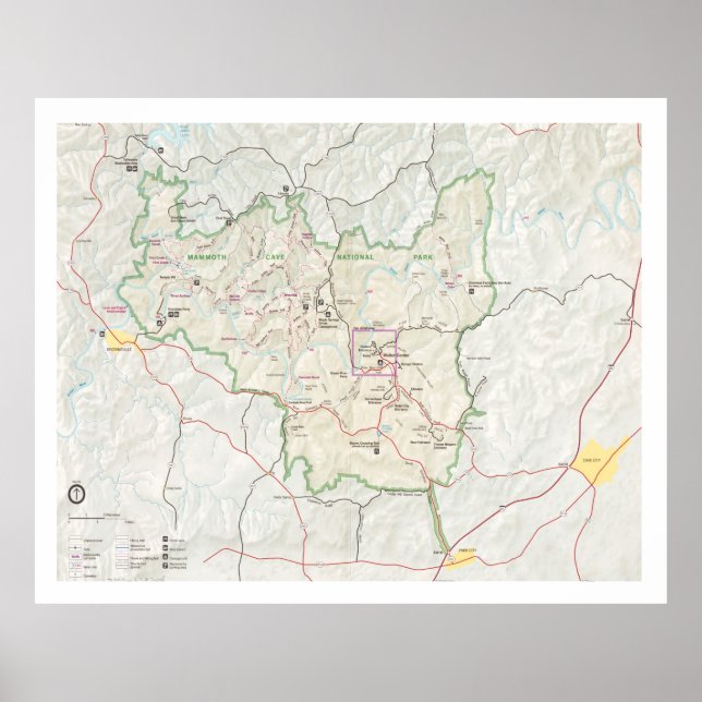 Mammoth Cave National Park Karte (1999) Poster (Vorne)