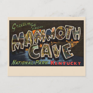 Mammoth Cave National Park, Kentucky Vintag Linen Postkarte