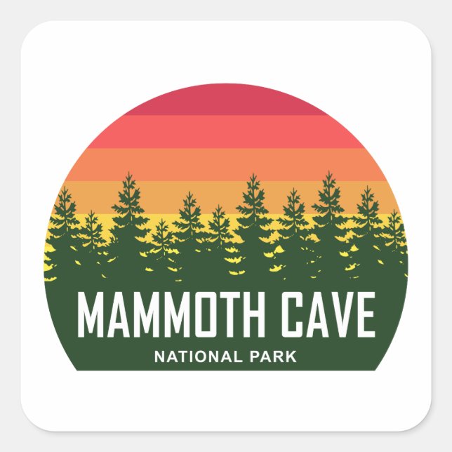 Mammoth Cave National Park Quadratischer Aufkleber (Vorderseite)