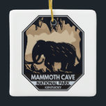 Mammoth Cave National Park Wooly Mammoth Emblem Keramikornament<br><div class="desc">Mammoth Höhle Vektorgrafik Design. Der Park liegt im Westen von Kentucky und umfasst Teile der Mammoth-Höhle,  dem längsten Höhlensystem der Welt.</div>