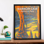 Mammoth Cave Nationalpark Kentucky Poster<br><div class="desc">Mammoth Höhle Vektorgrafik Design. Der Park liegt im Westen von Kentucky und umfasst Teile der Mammoth-Höhle,  dem längsten Höhlensystem der Welt.</div>