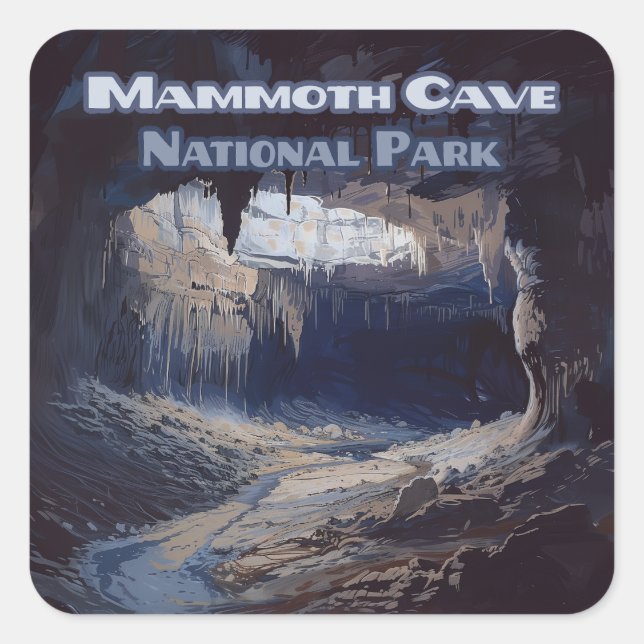 Mammoth Cave Nationalpark Kentucky Quadratischer Aufkleber (Vorderseite)