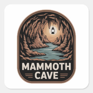 Mammoth Cave Nationalpark Vintage-Abzeichen Quadratischer Aufkleber