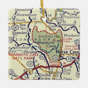 Mammoth Cave Vintage Karte Keramikornament