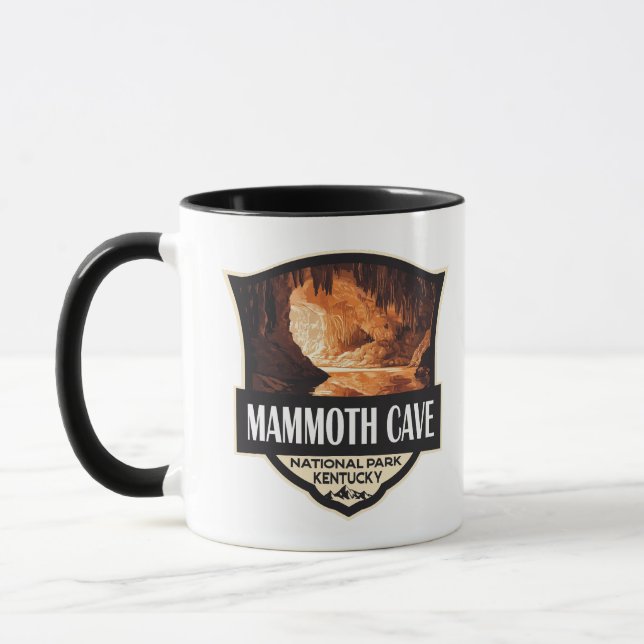 Mammoth Höhle Nationalpark Illustration Retro Art Tasse (Links)