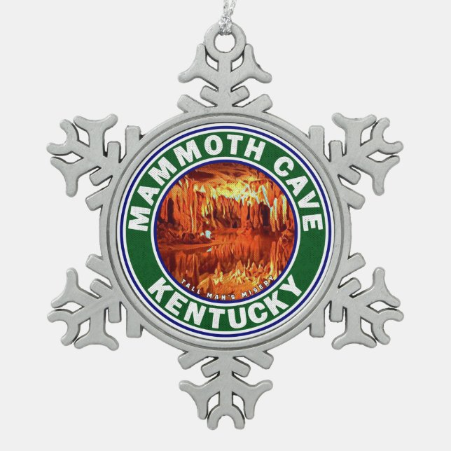 Mammoth Höhle Nationalpark Kentucky Schneeflocken Zinn-Ornament (Vorderseite)