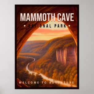 Mammoth Höhle Nationalpark Kentucky Vintag Poster