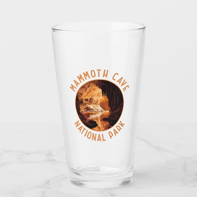 Mammoth Höhle Nationalpark Retro Distressed Circle Glas (Vorderseite)