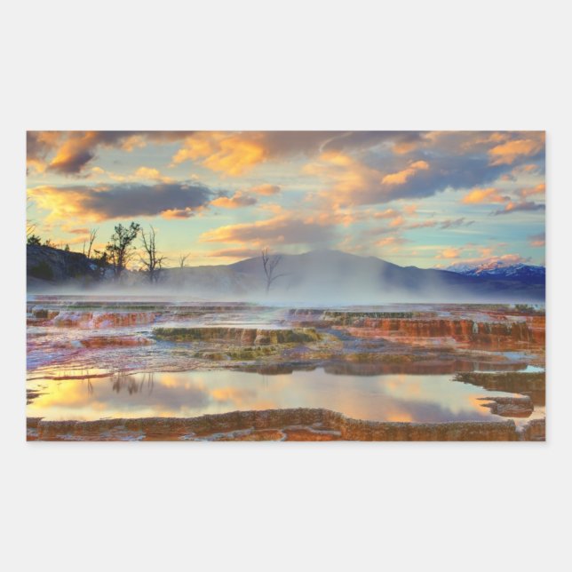 Mammoth Hot Springs Rechteckiger Aufkleber (Vorderseite)