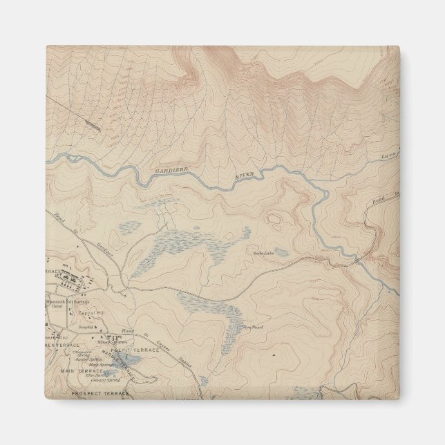 Mammoth Hot Springs und Vicinity 2 Magnet (Vorne)