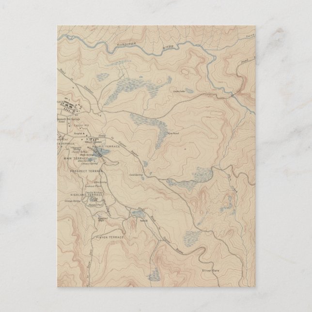 Mammoth Hot Springs und Vicinity 2 Postkarte (Vorderseite)