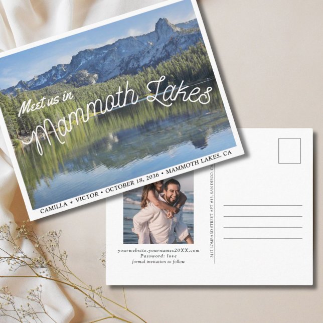 Mammoth Lakes Wedding Save the Date Postcard Postkarte (Mammoth Lakes Wedding Save the Date Postcard
)