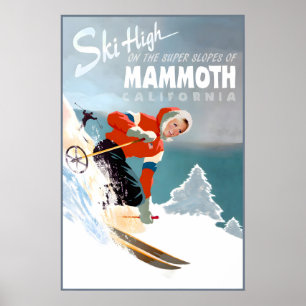 Mammoth Mountain California Reiseplakat Sierra Poster