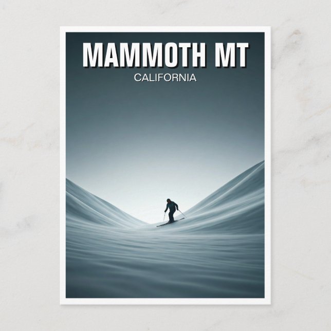 Mammoth Mountain California Skifahrer-Reise Postkarte (Vorderseite)