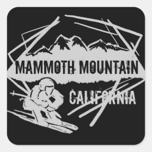 Mammoth Mountain California Skitragen Quadratischer Aufkleber