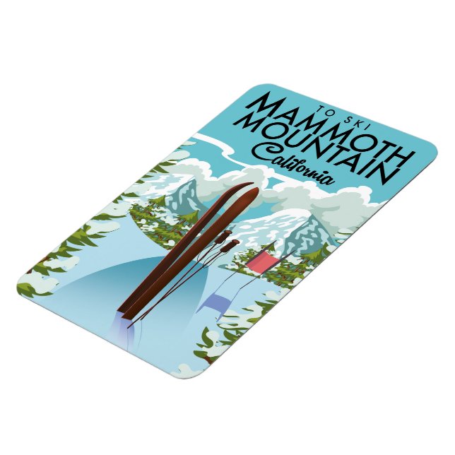 Mammoth Mountain California zum Skifahren Magnet (Linke Seite)