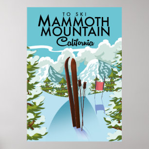 Mammoth Mountain California zum Skifahren Poster