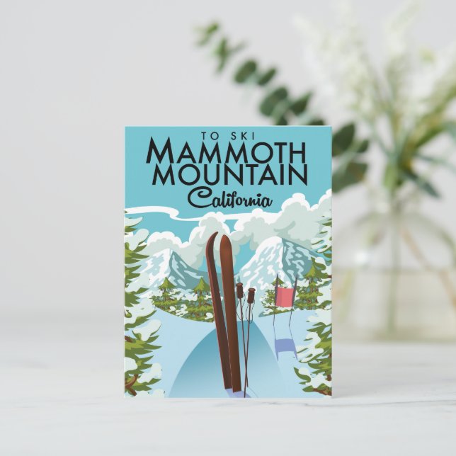Mammoth Mountain California zum Skifahren Postkarte (Stehend Vorderseite)