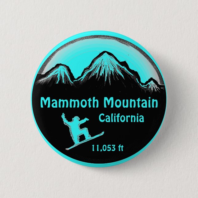 Mammoth Mountain Kalifornien Snowboard-Kunstknopf Button (Vorderseite)