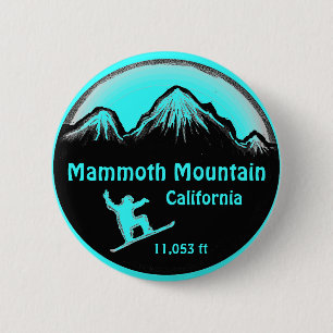Mammoth Mountain Kalifornien Snowboard-Kunstknopf Button