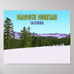 Mammoth Mountain Skigebiet Kalifornien Vintage Poster